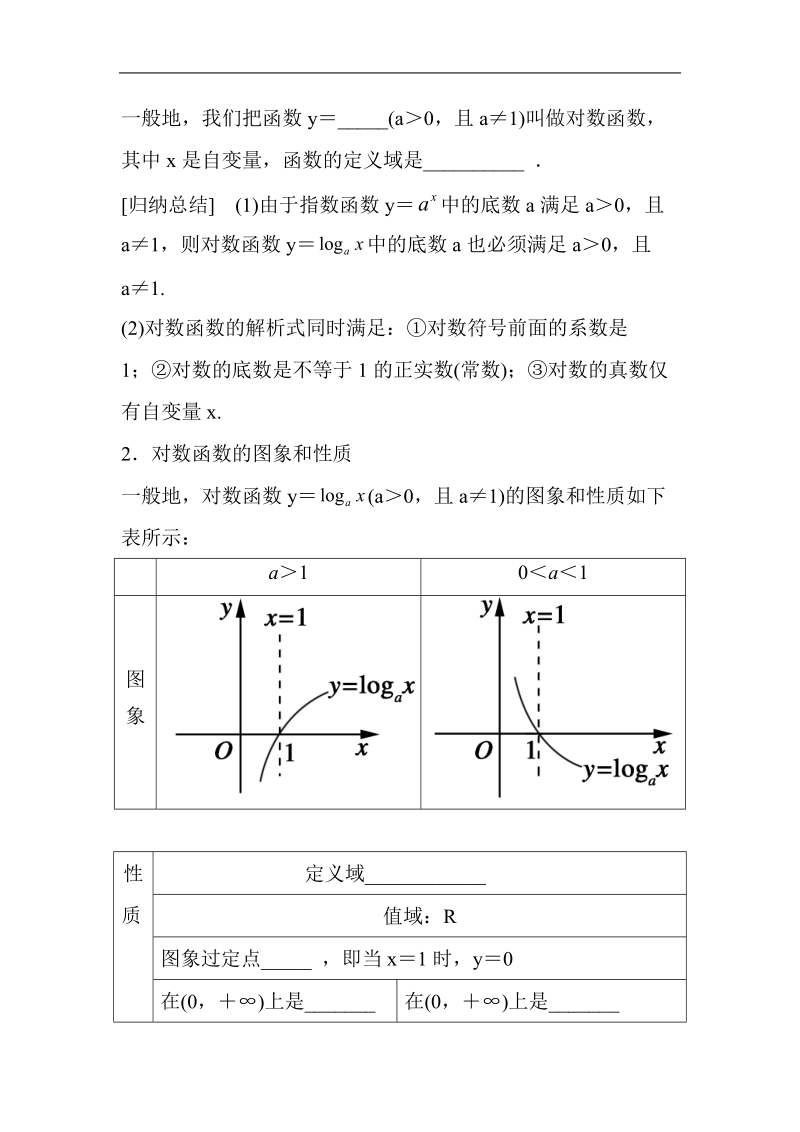 山东省济宁市学而优高一数学（新课标人教版）必修一知识点梳理：《2.2.2 对数函数及其性质》（教师版）.doc_第2页