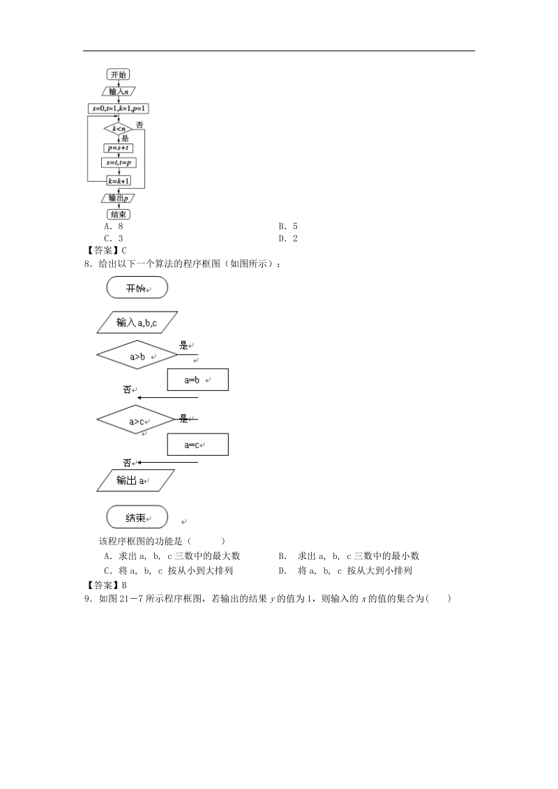 贵州省兴义四中高中届高三数学一轮复习单元测试：算法初步.doc_第3页