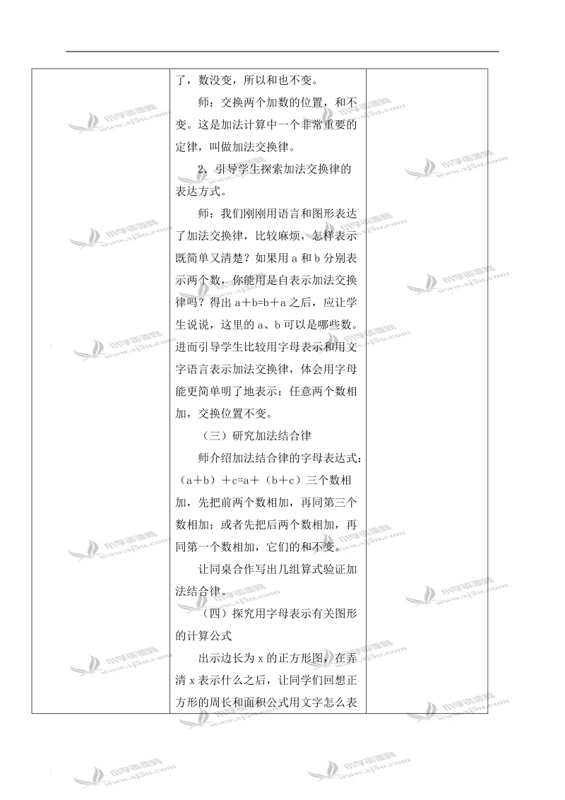 （冀教版）四年级数学下册教案 运算定律和公式.doc_第3页