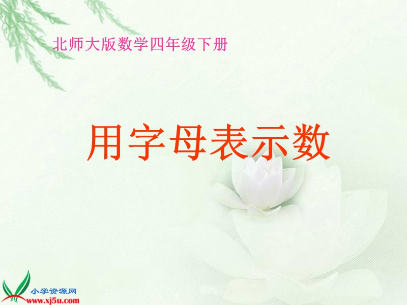 (北师大版)四年级数学课件_用字母表示数(1).ppt_第1页