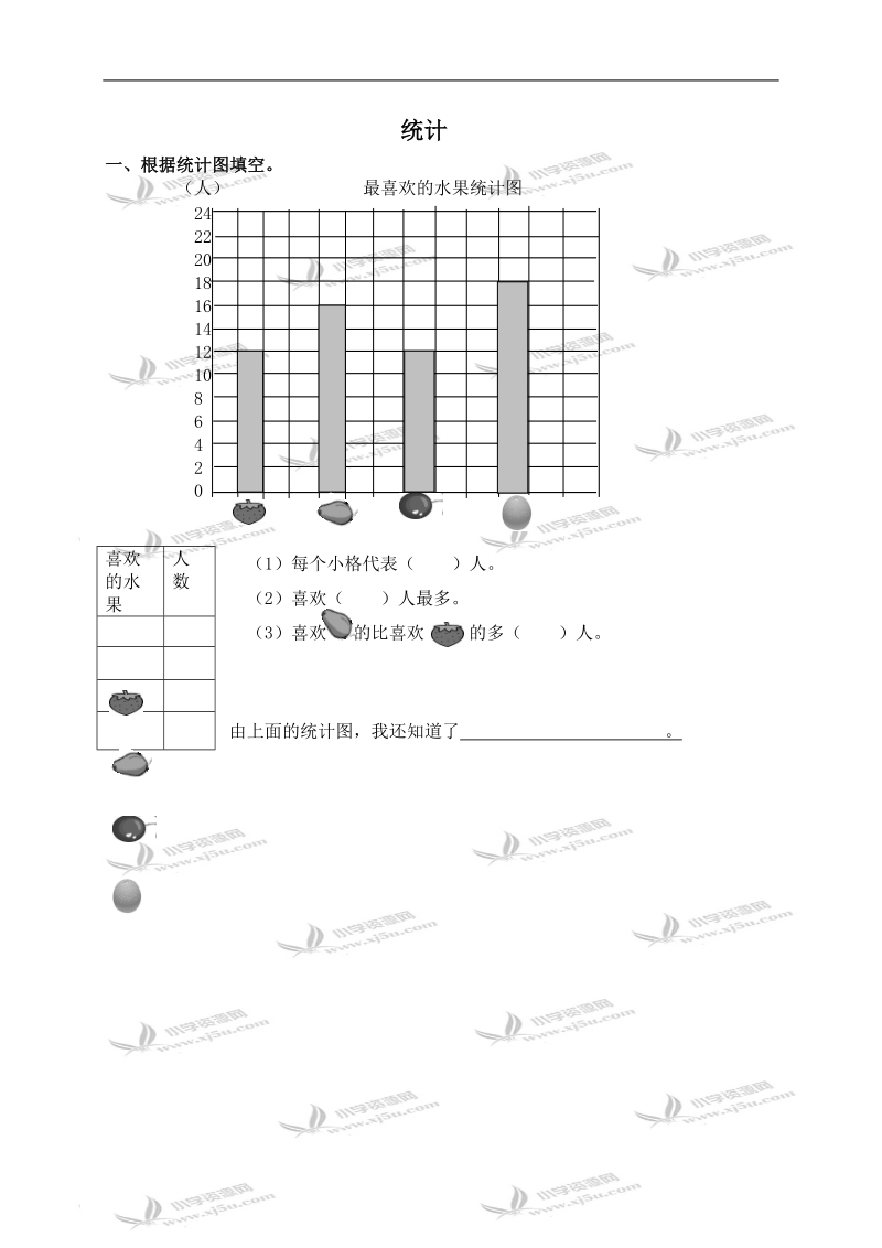 （人教新课标）二年级数学上册 统计 1.doc_第1页