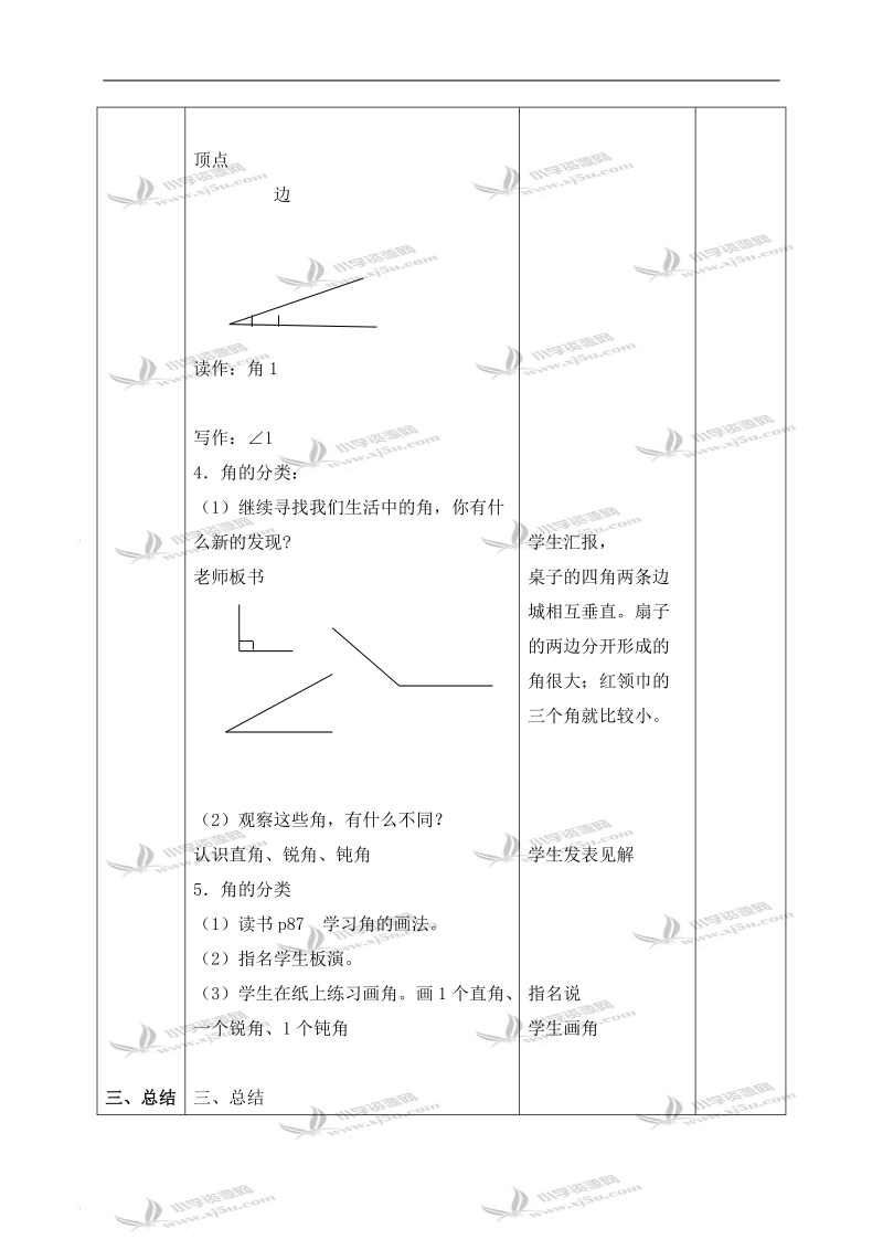 （北京版）三年级数学上册教案 认识角 3.doc_第2页