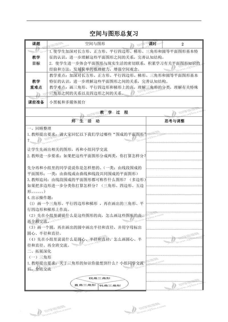 （北京版）六年级数学下册教案 空间与图形总复习2.doc_第1页