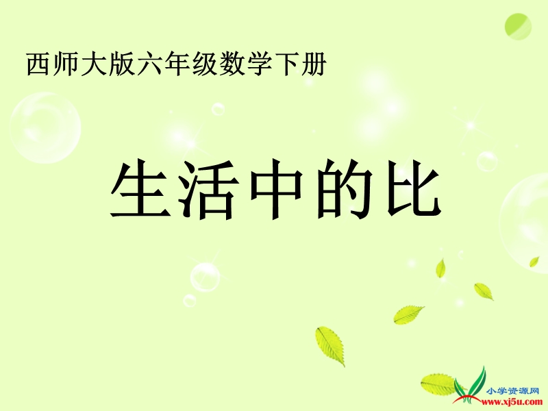 2016西师大版数学六下《生活中的比》ppt课件.ppt_第1页