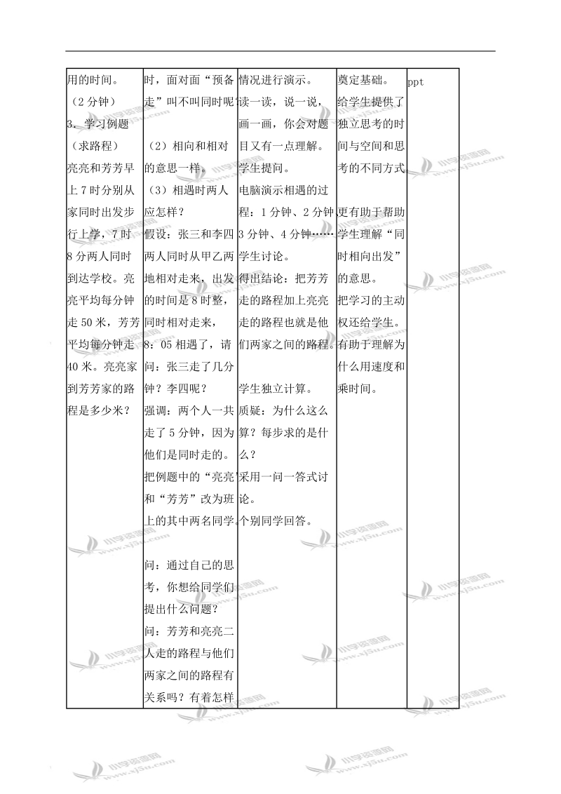 （北京版）四年级数学下册教案 行程问题 5.doc_第2页