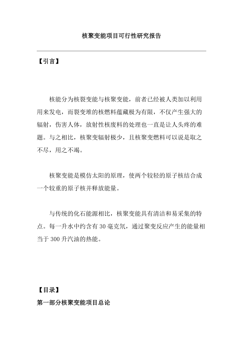 核聚变能项目可行性研究报告.doc_第1页