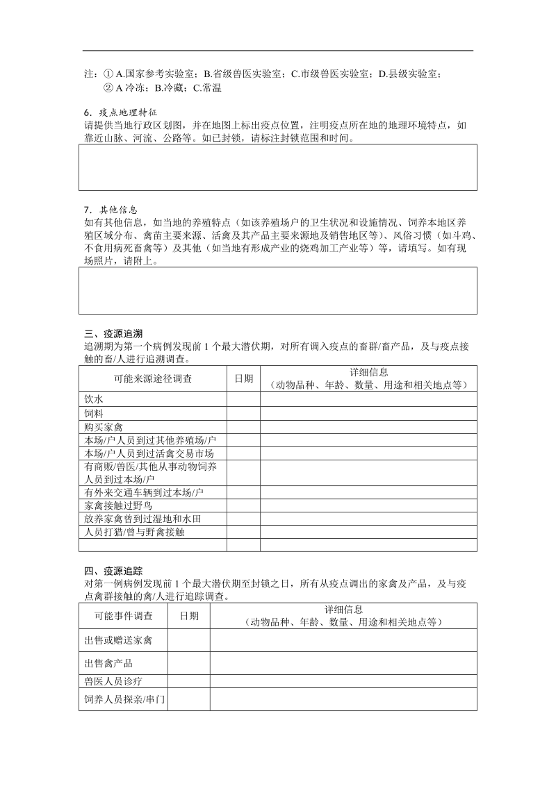 动物疫病紧急流行病学调查表.doc_第3页