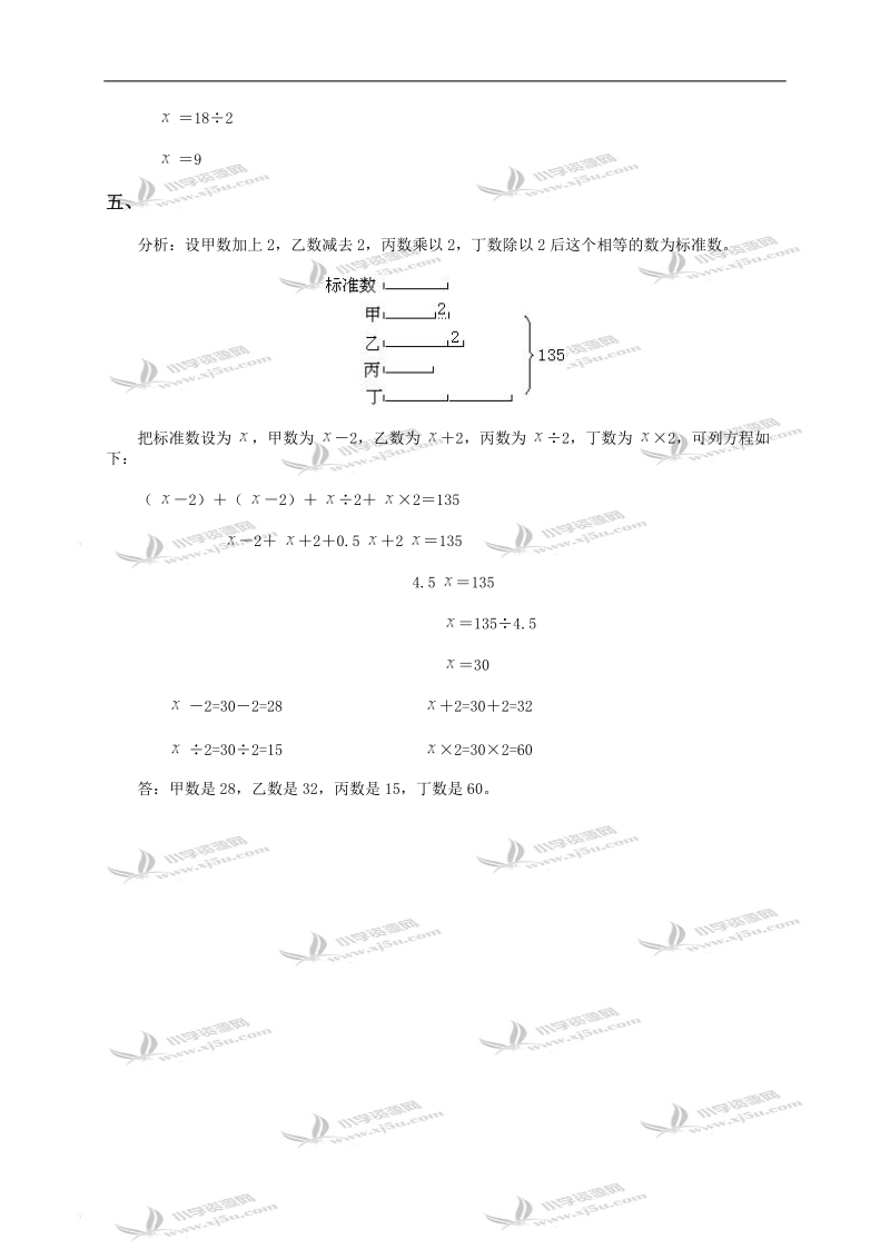 （人教版）五年级数学上册 解简易方程及答案（五）.doc_第3页