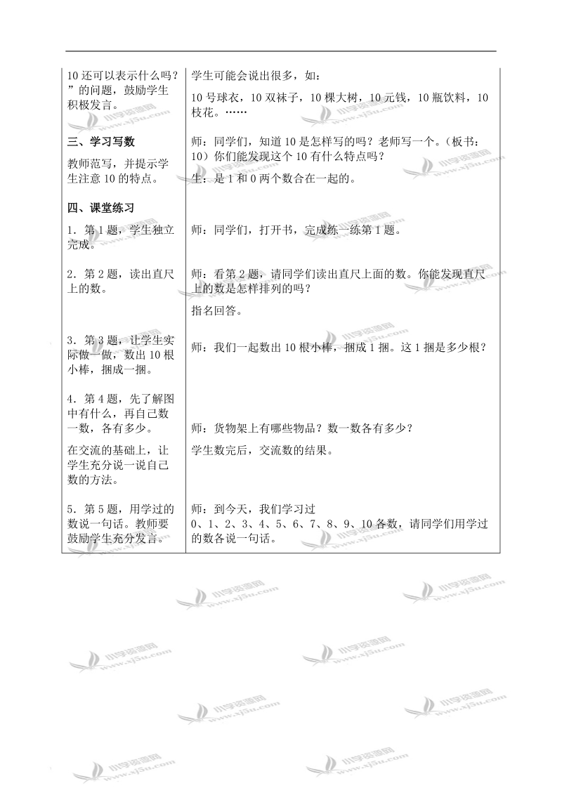 （冀教版）一年级数学上册教案 10的认识 2.doc_第2页