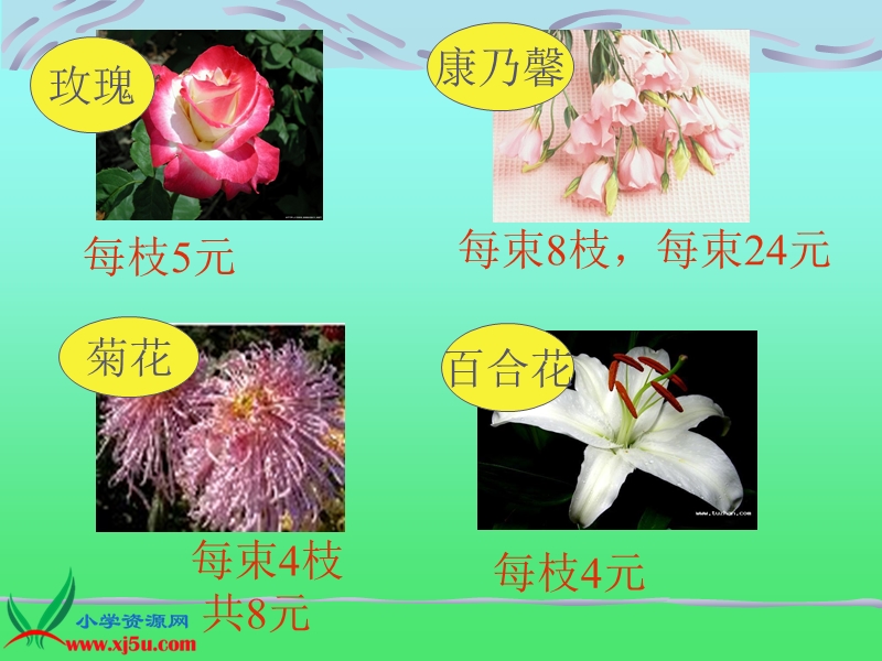 （北师大版）二年级数学下册课件 买花.ppt_第3页