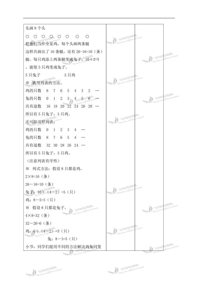 （北京版）四年级数学下册教案 鸡兔同笼问题 1.doc_第2页