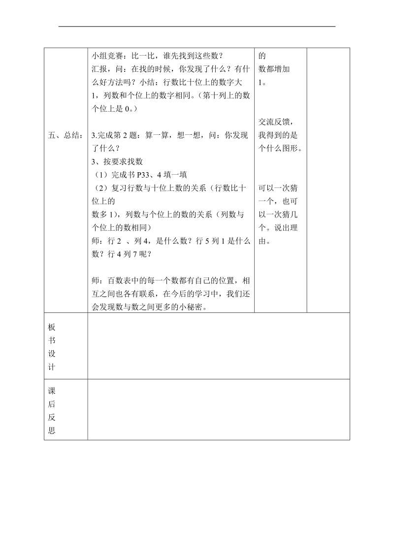 （北师大标准版）一年级数学下册教案 做个百数表 1.doc_第3页