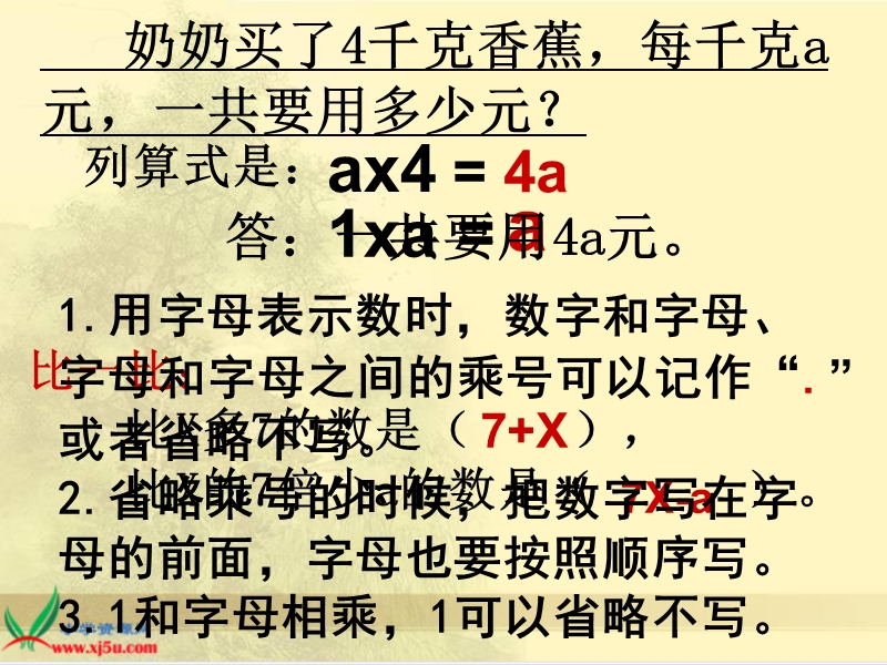 （人教版）六年级数学下册课件 用字母表示数 1.ppt_第3页