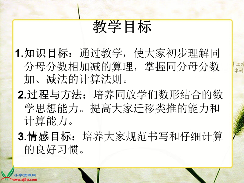 （人教版）五年级数学下册课件 同分母分数加减法2.ppt_第2页