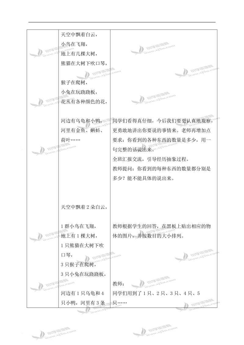 （冀教版）一年级数学上册教案 1-5各数的认识 3.doc_第2页