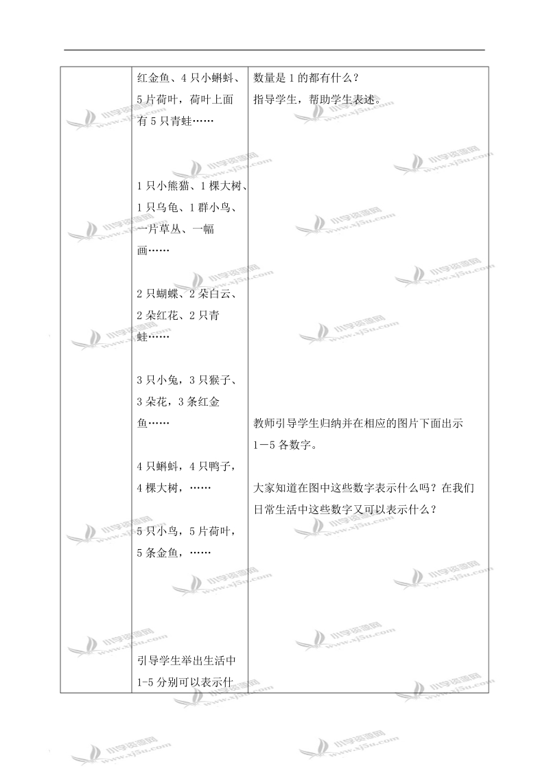 （冀教版）一年级数学上册教案 1-5各数的认识 3.doc_第3页