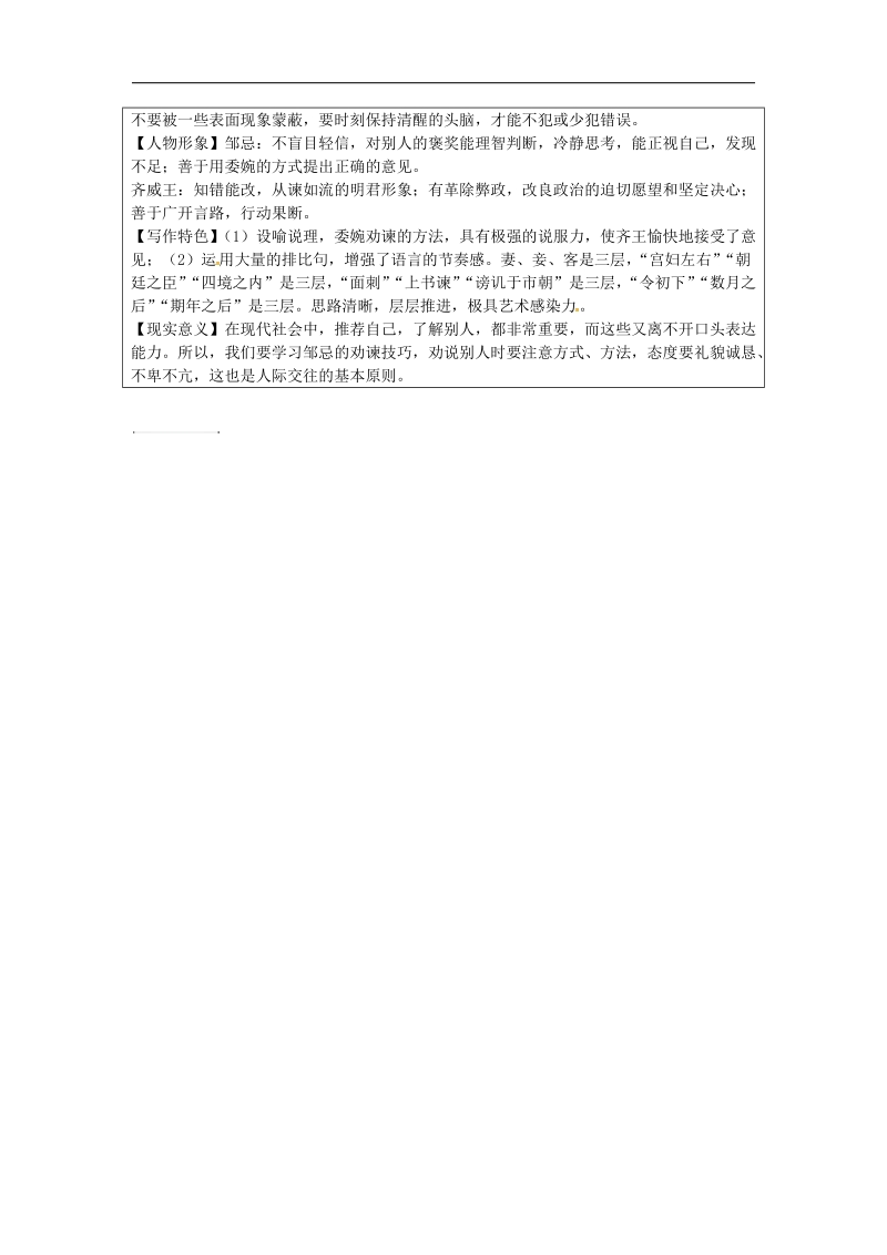 （安徽专用）2018年度中考语文专题复习四文言文阅读第5篇邹忌讽齐王纳谏素材.doc_第3页