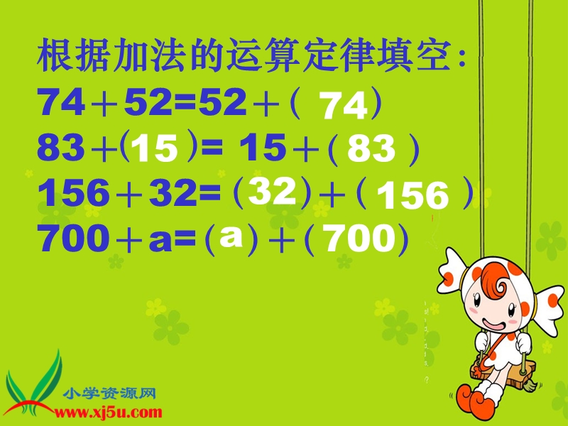 （人教版）四年级数学下册课件 加法结合律和简便计算.ppt_第3页