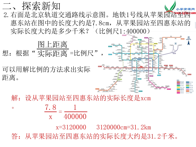 （人教新课标）2016春六年级数学下册第4单元 3比例的应用 第2课时 比例尺（2）.ppt_第3页