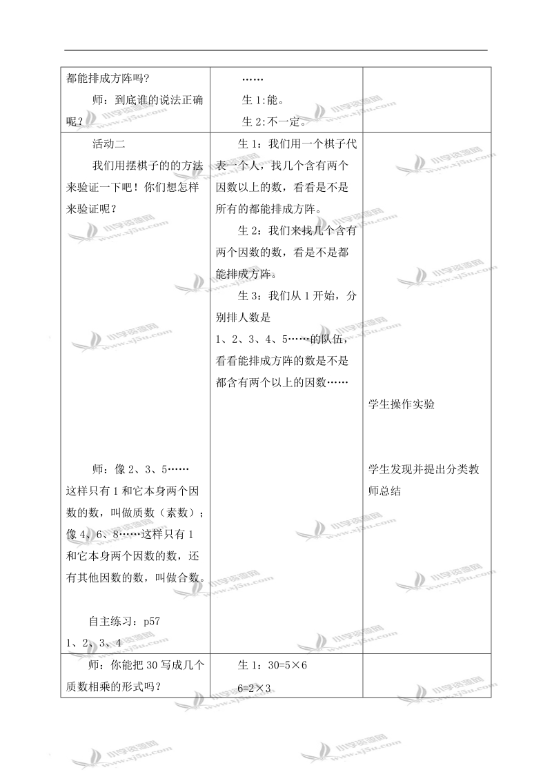 （青岛版五年制）四年级数学下册教案 质数和合数、分解质因数.doc_第2页