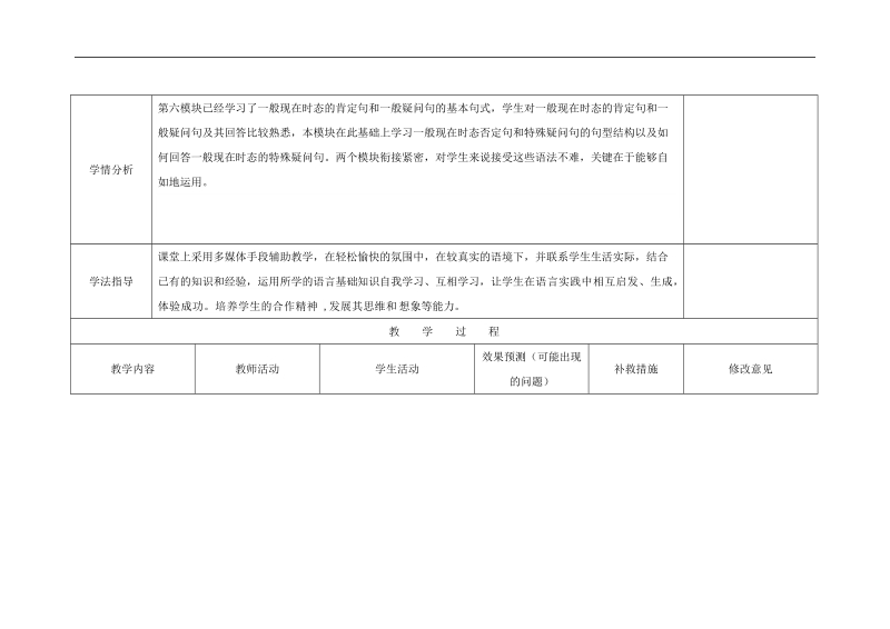 [外研版]四川省华蓥市明月镇小学2018年七年级英语上册module7 u1教案.doc_第2页