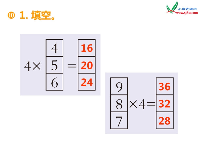 （西师大版）二年级数学上册 第一单元 第11课时 4的乘法口诀（2）.ppt_第2页