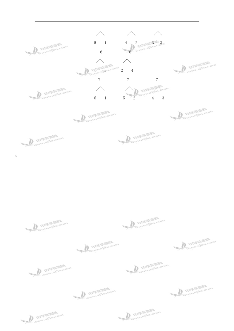 （人教新课标）一年级数学教案 上册6、7的组成.doc_第3页