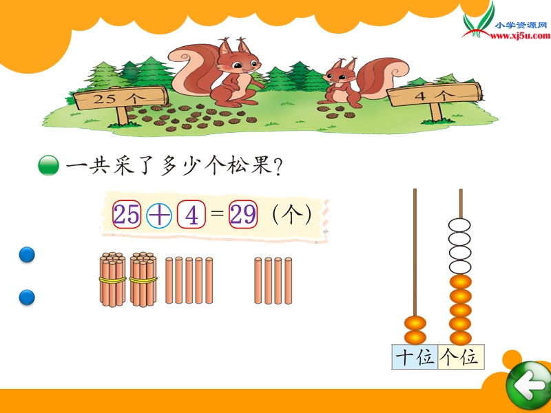 新北师大版小学一年级下数学课件：第5单元 采松果2.ppt_第3页