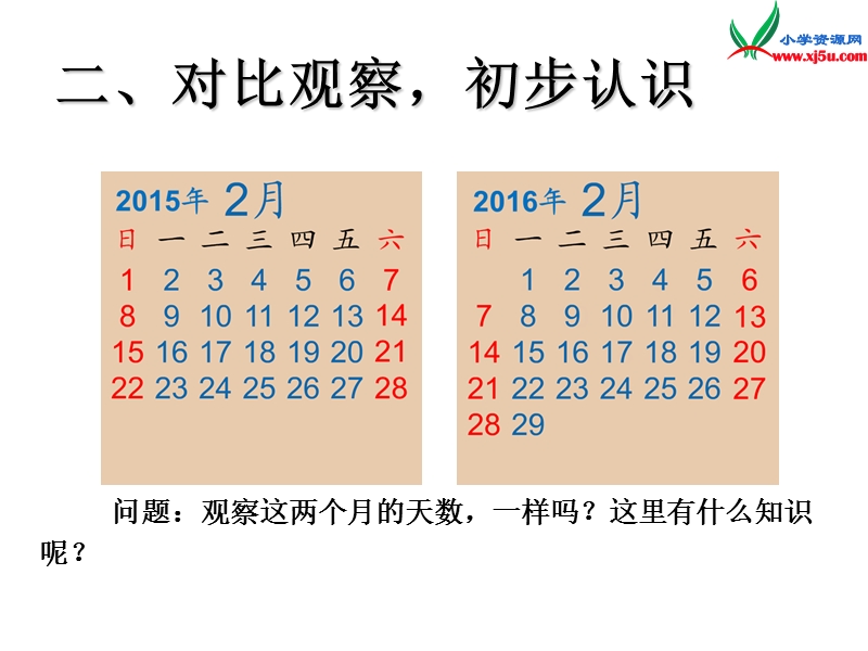 （人教新课标）三年级数学下册课件 4《年、月、日》认识平年、闰年.ppt_第3页