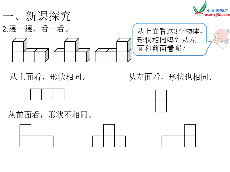 人教新课标（2014秋 ）四年级下册第2单元 第2课时  观察物体（2）.ppt_第3页