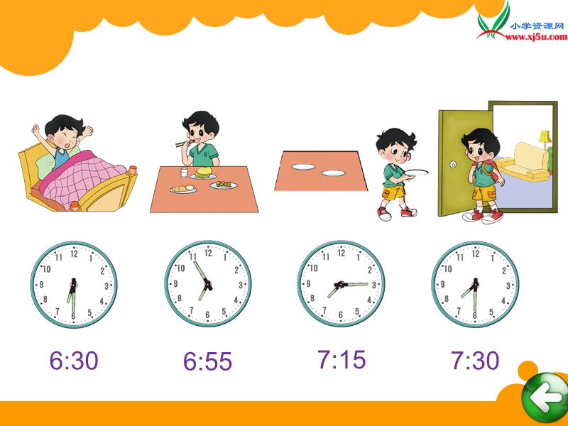 新北师大版小学二年级下数学课件：第7单元 淘气的作息时间.ppt_第2页