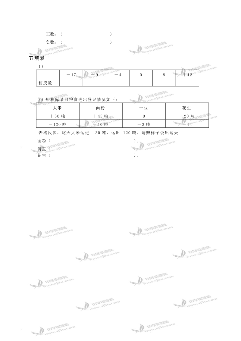 （沪教版）五年级数学下册 正数与负数（二）.doc_第2页