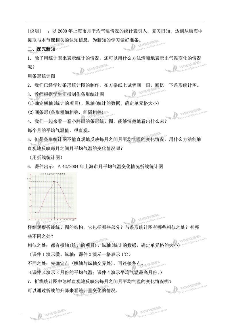 （沪教版）四年级数学下册教案 折线统计图的认识.doc_第2页