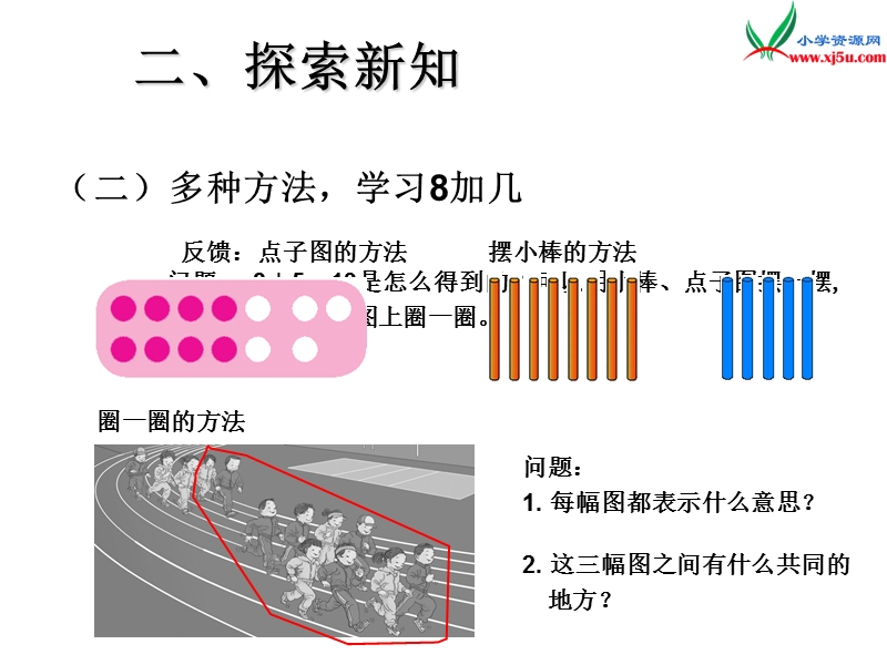 （人教新课标）2015年秋小学一年级数学上册第8单元2.8、7、6加几.ppt_第3页