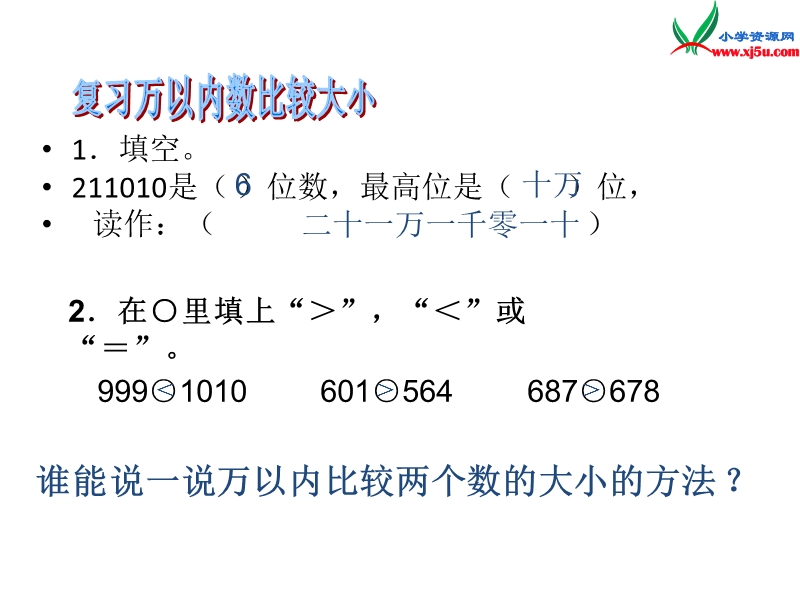 四年级数学上册 第一单元《大数知多少 万以上数的认识》（第3课时）课件2 青岛版.ppt_第1页