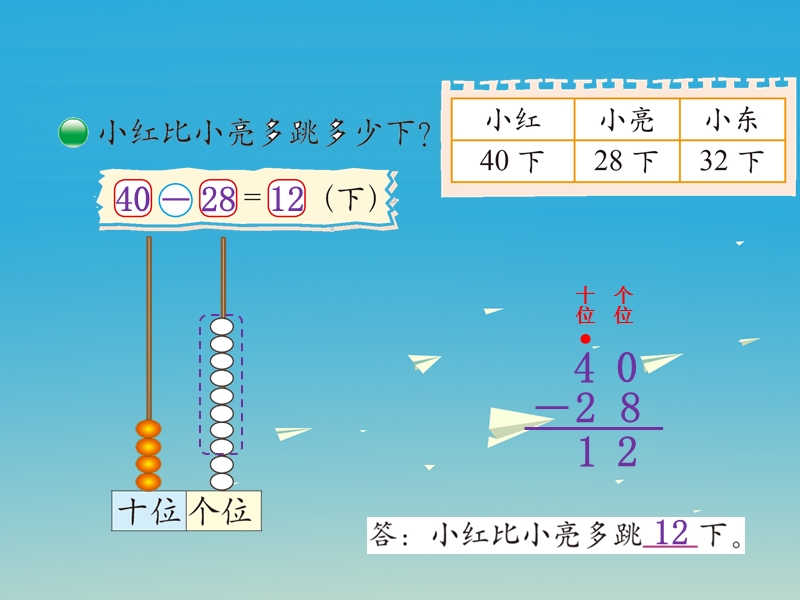 2017春一年级数学下册第六单元《加与减（三）》跳绳课件（新版）北师大版.ppt_第3页