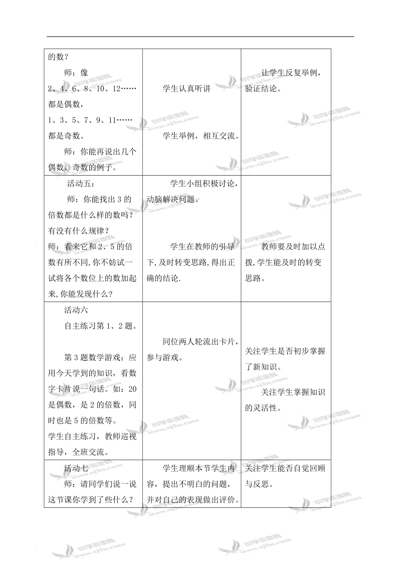 （青岛版五年制）四年级数学下册教案 因数与倍数 2.doc_第3页