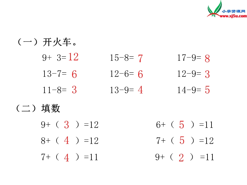 （人教新课标）一年级数学下册课件 2.3十几减几（二）.ppt_第2页