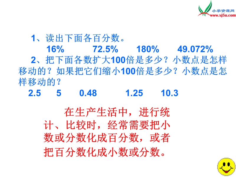 （青岛版）2014年秋六年级数学上册 第七单元 百分数和分数、小数的互化课件3.ppt_第2页