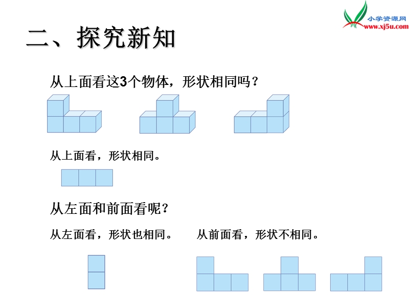 （人教新课标版）2016春四年级数学下册 2.2《观察物体》（例2）课件.ppt_第3页