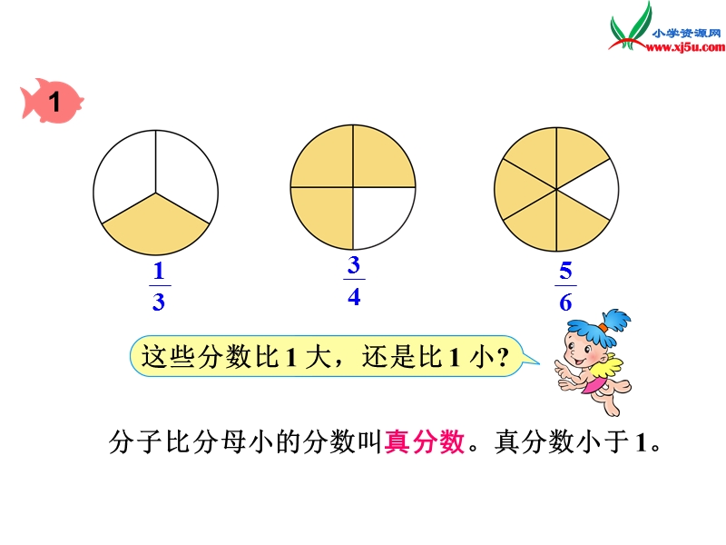 （人教新课标）五年级数学下册课件 4.2真分数和假分数.ppt_第3页