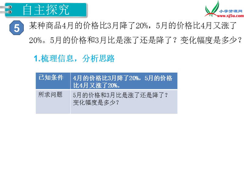 【人教新课标】2017秋六年级数学上册课件第6单元 第6课时 用百分数解决问题（5）.ppt_第3页