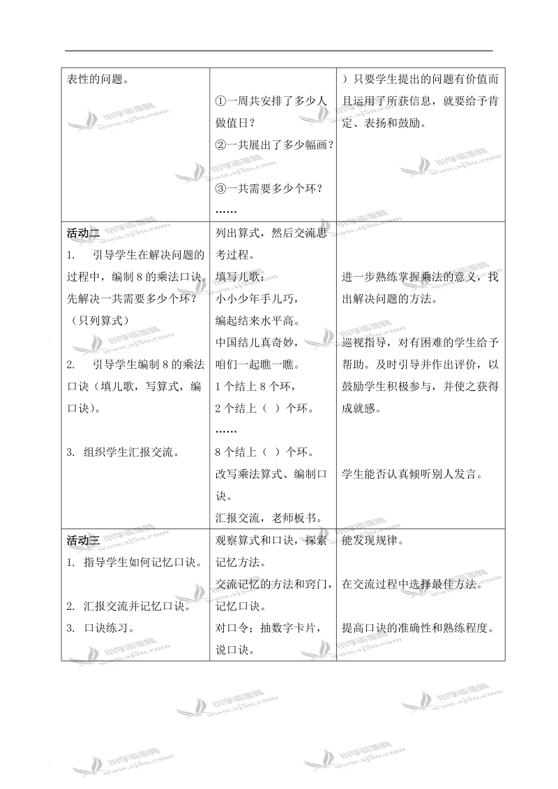 （青岛版）二年级数学上册教案 信息窗三 学做中国结 1.doc_第2页