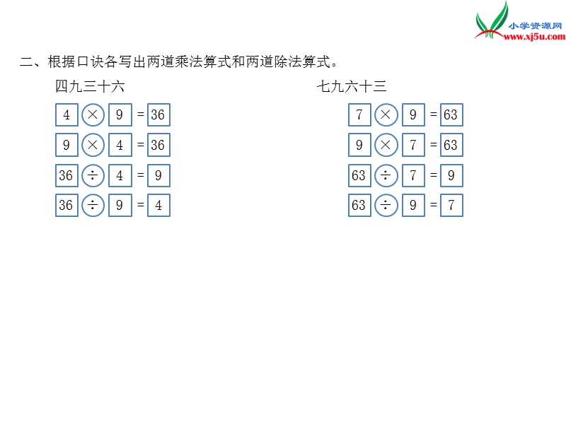 小学（苏教版）二年级上册数学作业课件第六单元 课时3.ppt_第3页