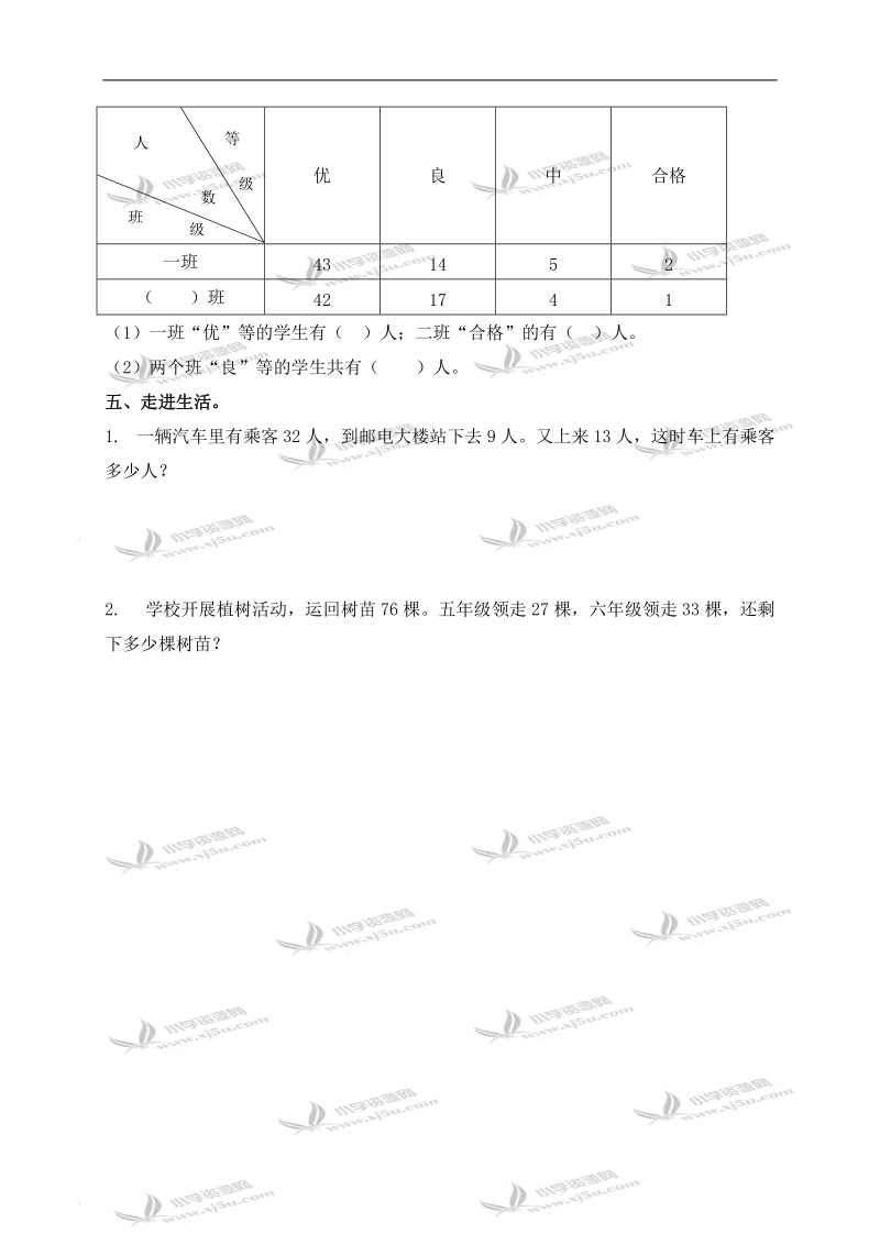 （青岛版五年制）二年级数学下册   总复习.doc_第2页