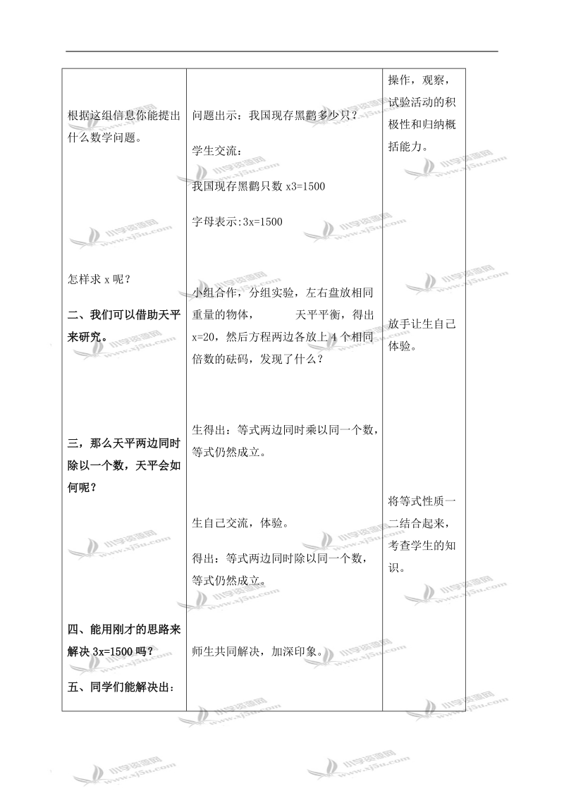 （青岛版五年制）四年级数学下册教案 等式性质二.doc_第2页