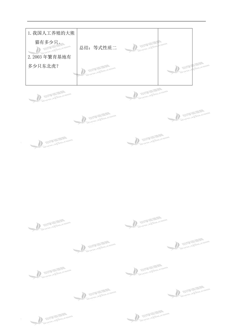 （青岛版五年制）四年级数学下册教案 等式性质二.doc_第3页