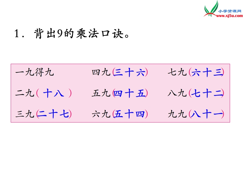 （苏教版）二年级数学上册 第六单元 第9课时 练习十三.ppt_第2页