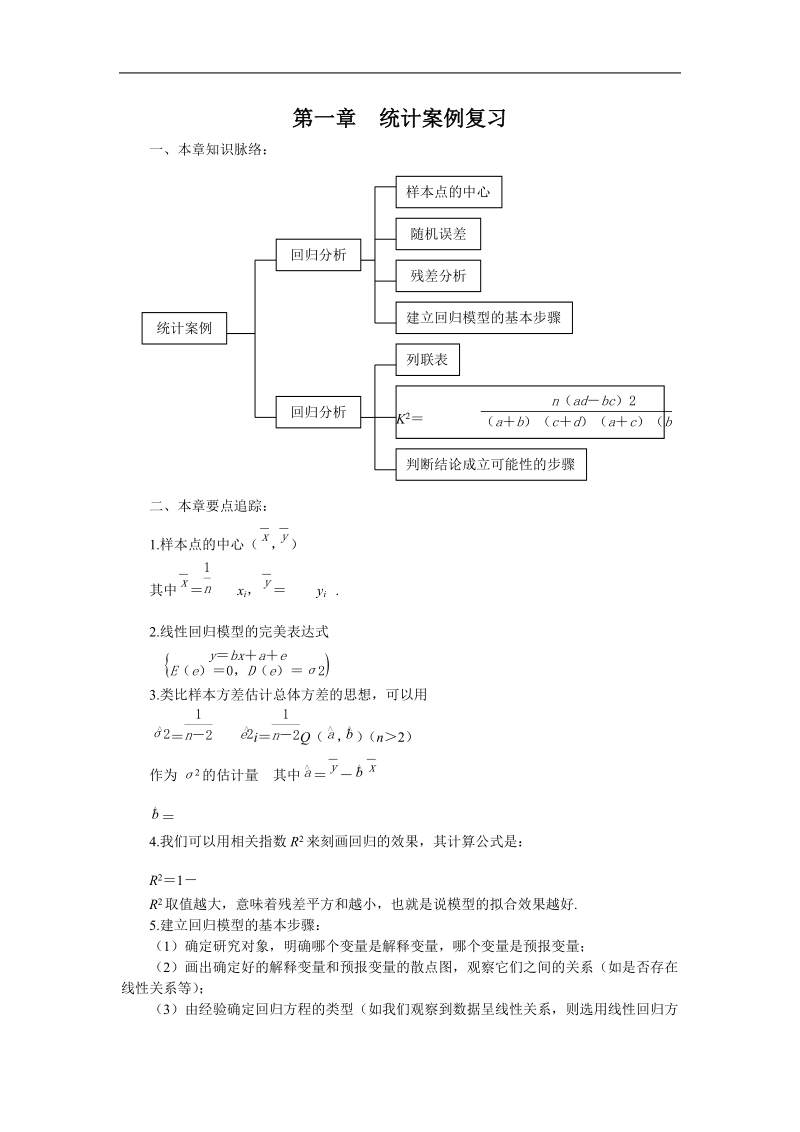 《统计案例》学案1（新人教a版选修1-2）.doc_第1页