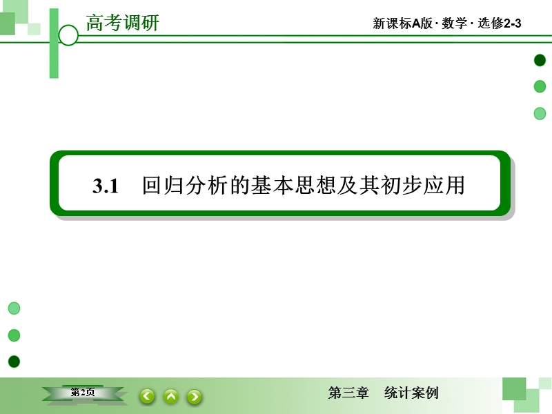 【同步课堂】2015高中数学（人教a版）选修2-3课件：3-1 回归分析的基本思想及其初步应用.ppt_第2页